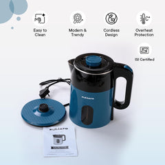 The Better Home FUMATO 1.8 Litres Electric Kettle 1500W | Stainless Steel, Double Walled Cool Touch Body, 360° Swivel Base, Auto Cut-Off | Hot Water, Tea, Soup & Coffee | 1 Yr Warranty (Midnight Blue)