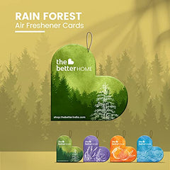 The Better Home Biodegradable, Non-Toxic, Eco Friendly Air Freshener Cards for Home and Car (90 g, Orange Burst, Aqua Cool, Rain Forest, Lavender Mist) - Pack of 4