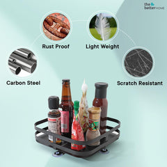 The Better Home Revolving Dressing Rack, Stackable Kitchen Basket for Storage, Carbon Steel, Collapsible & Rust-Resistant