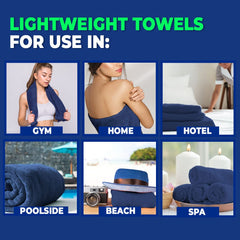 The Better Home Bamboo Bath Towel for Men & Women | 450GSM Bamboo Towel | Ultra Soft, Hyper Absorbent & Anti Odour Bathing Towel | 27x54 inches (Pack of 2, Blue + Grey)