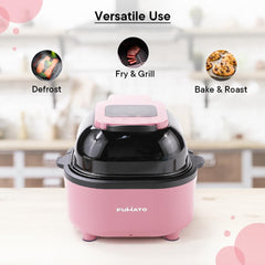The Better Home Fumato Peek Through Digital Electric Grill Air Fryer, 6.8L, 1100W, 5-in-1 Roast, Bake, Grill, Fry, Defrost |90% Less Oil, Rapid Air Technology, 1 Year Warranty (Cherry Pink)