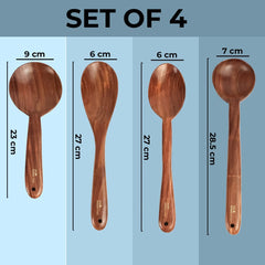 The Better Home Wooden Spatula & Serving Spoon Set for Kitchen (8Pcs) Non Stick Spatula Set | Ladle Set for Kitchen | Kitchen Accessories Items-Easy to Hang & Scratch Resistant Non Stick Spatula Set
