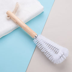 The Better Home Glass and Bottle Cleaning Brush | Normal and Baby Bottle Cleaner Brush | Sleek Wooden Handle & Ultra Soft Bristles