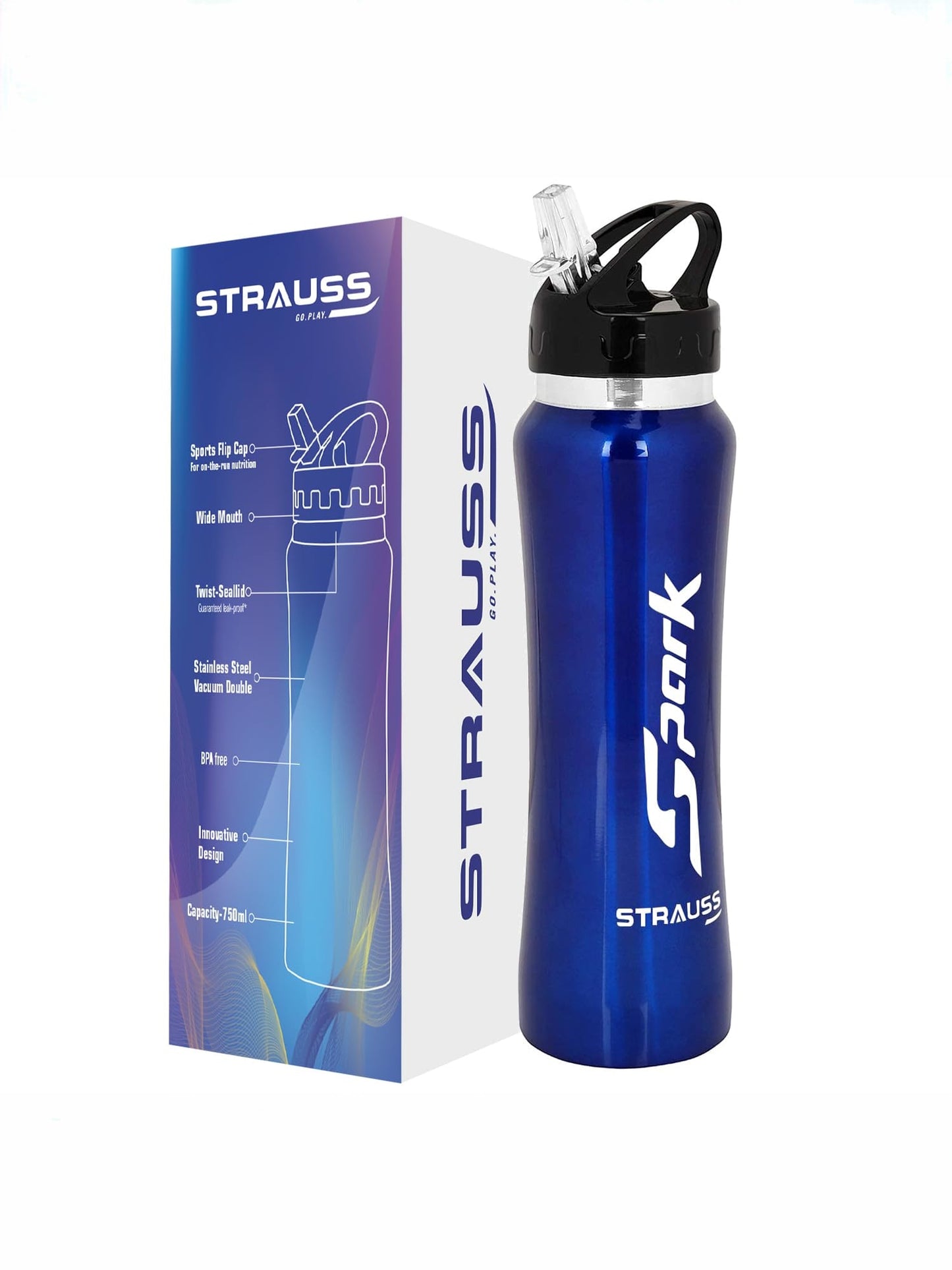 Strauss Spark Water Bottle - Perfect Companion for School