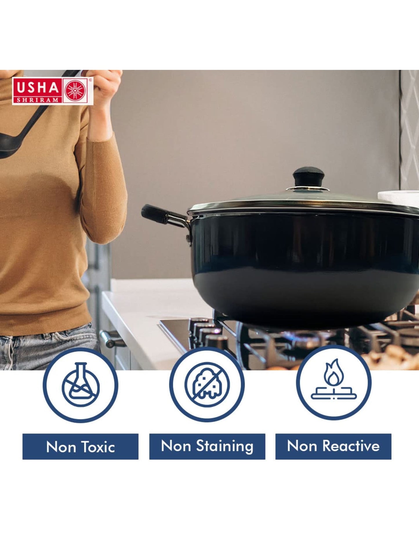 Usha Shriram Aluminium Kadai - Cooking Curries