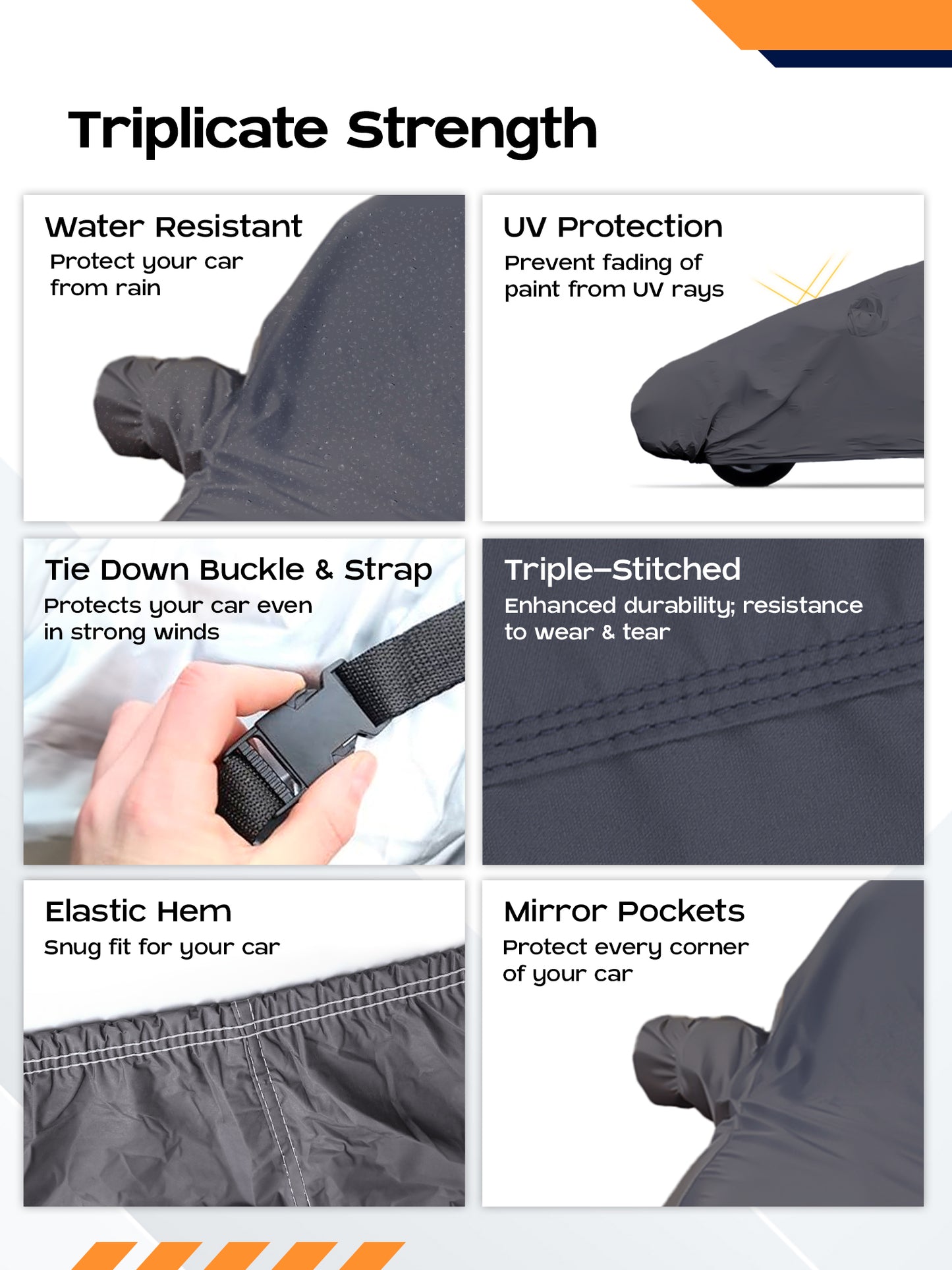 Carbinic grey car cover - ideal for outdoor parking