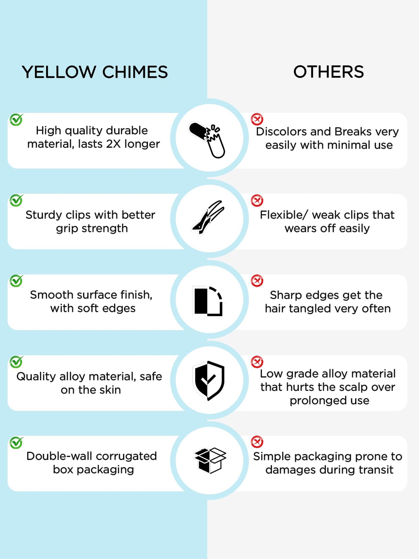 Yellow Chimes golden hair clips - daily wear