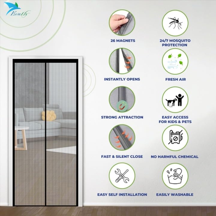 Evafly magnetic curtain - ideal for sliding doors