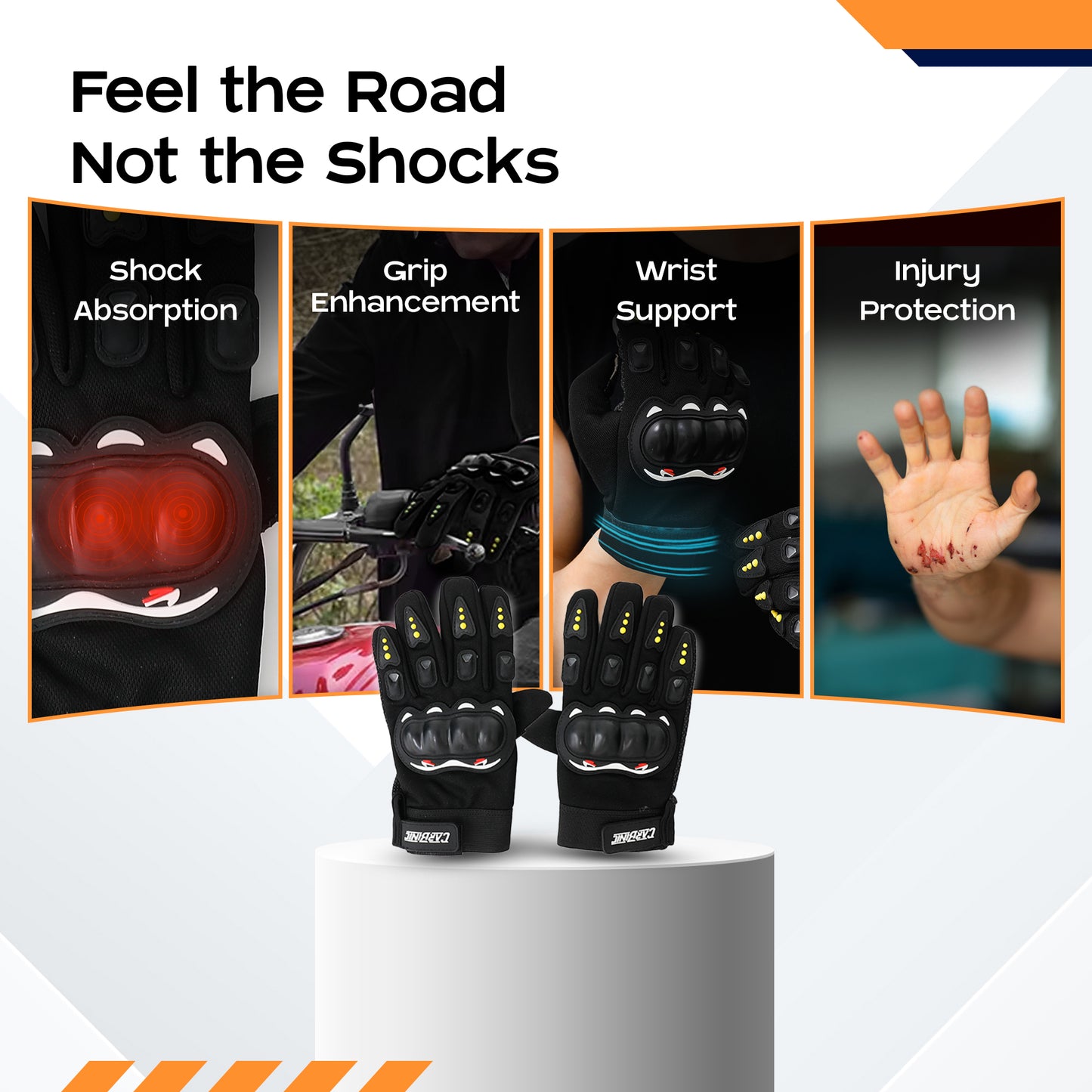 CARBINIC large black gloves - ideal for casual bike rides