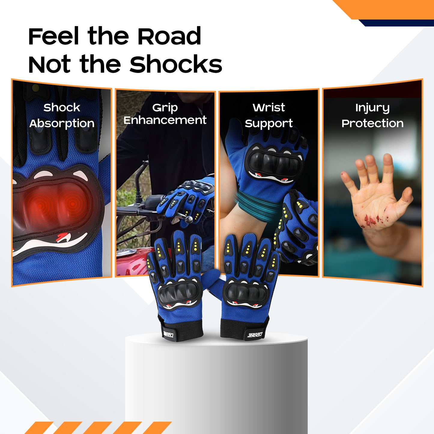 CARBINIC large blue gloves - stylish biking accessories