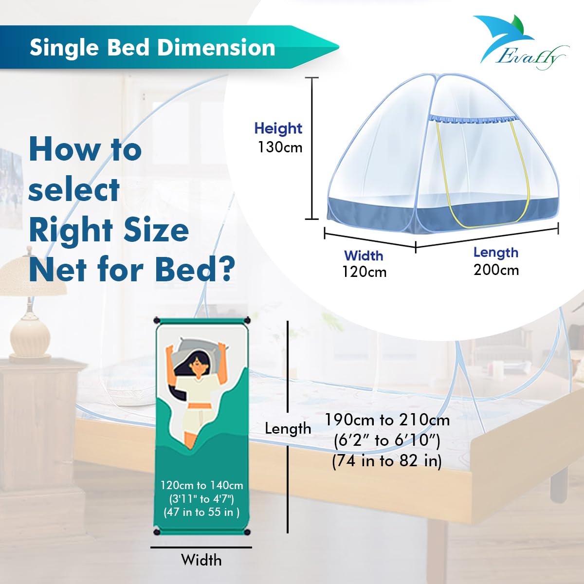 Evafly mosquito net - travel-friendly bed protector