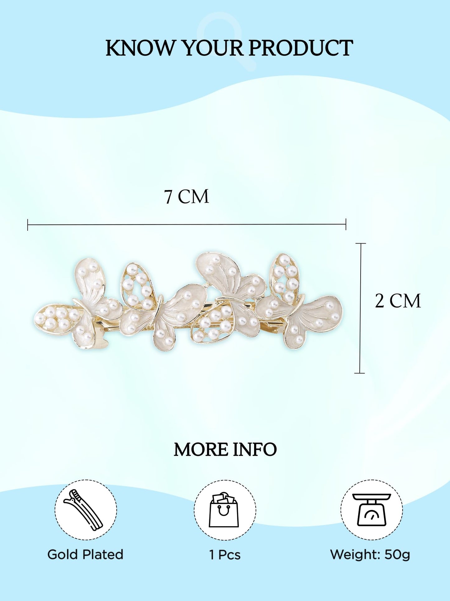 Yellow Chimes pearl butterfly barrette - Stylish for women