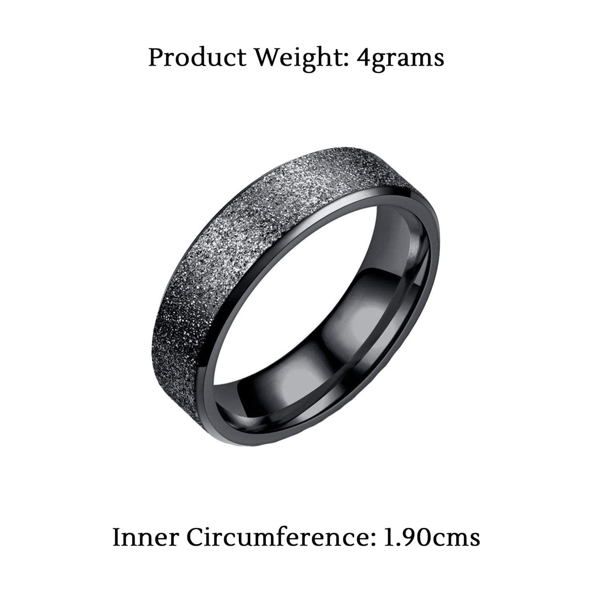 Yellow Chimes Size 10 Black Band Ring - Elegant Gift for Him