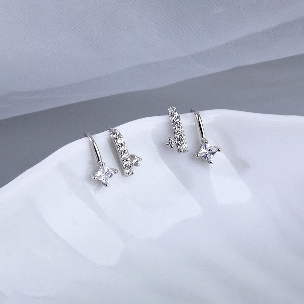 Yellow Chimes elegant silver stud earrings - Anniversary present