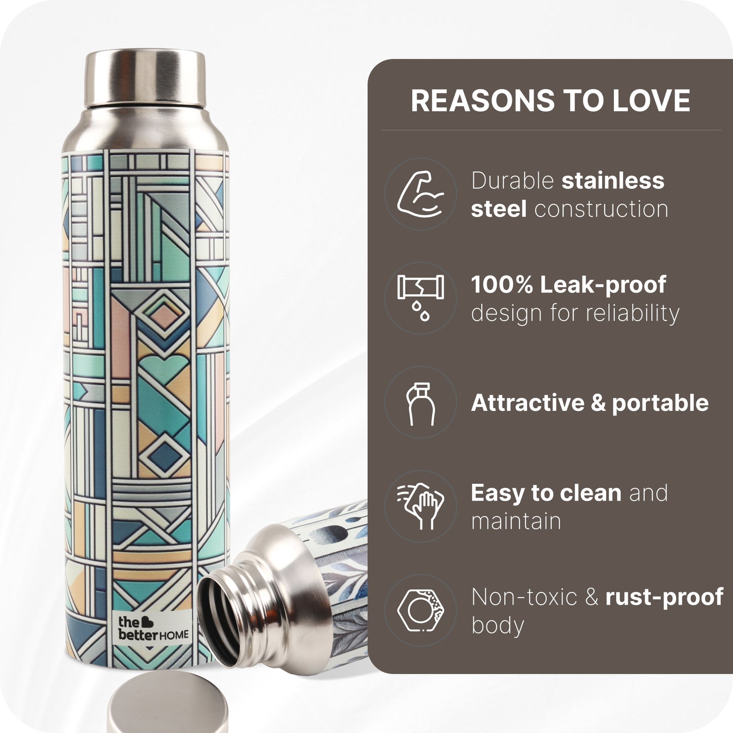 The Better Home stainless steel water bottle - pastel color design