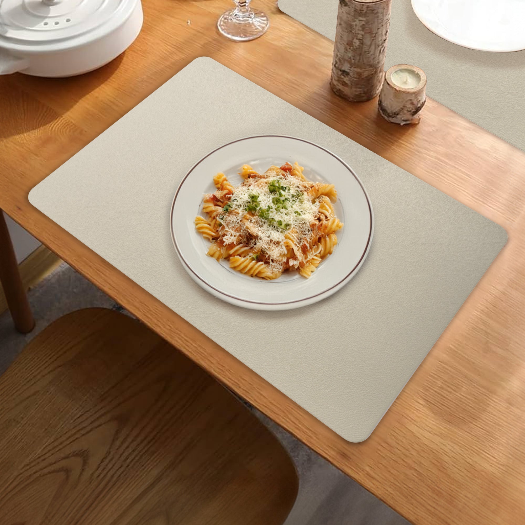Table Mat With Ruler UMAI Jacquard Table Mat Set of 6 | PVC Leather Dining Table Accessorie ...