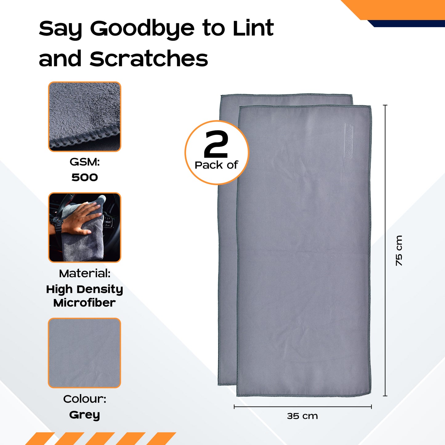 Carbinic Grey Waffle Microfiber Cleaning Cloth - Dusting Furniture