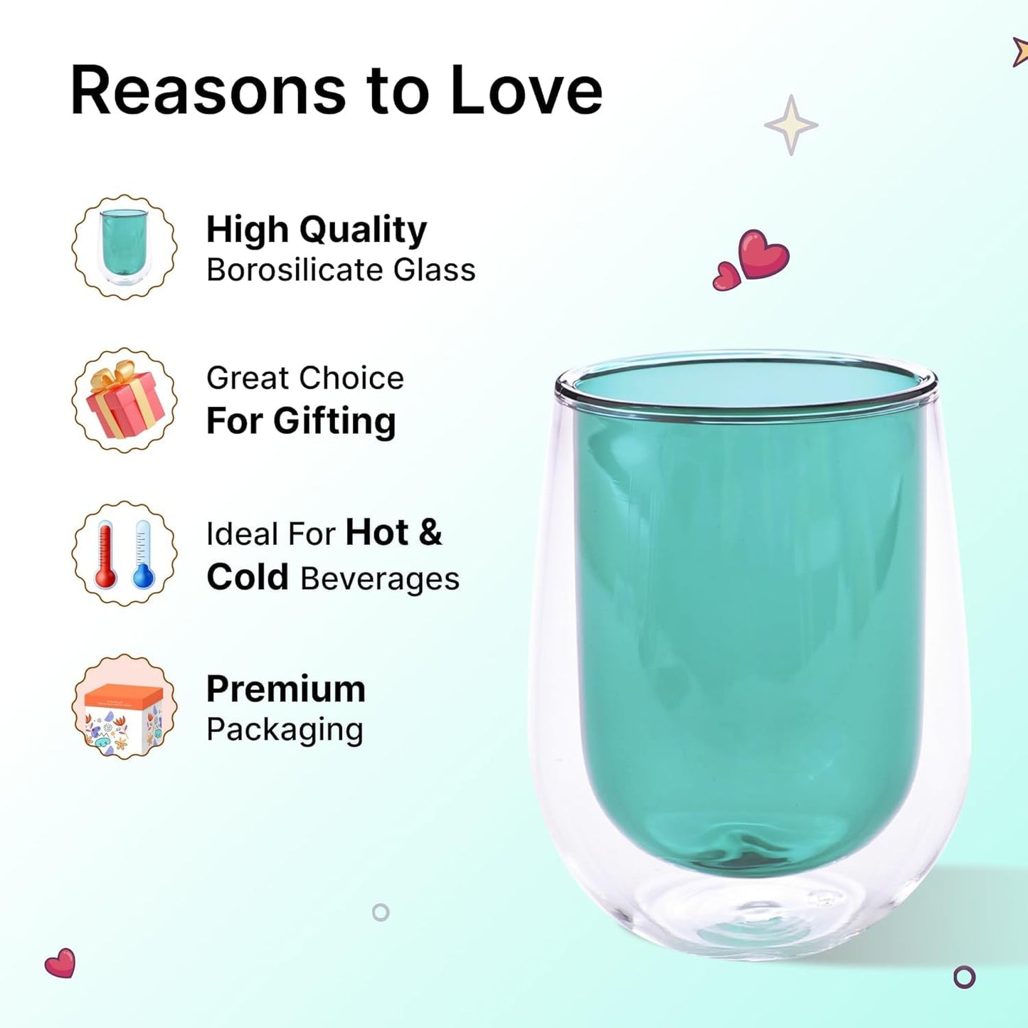 Kuber Industries insulated glass - for tea moments