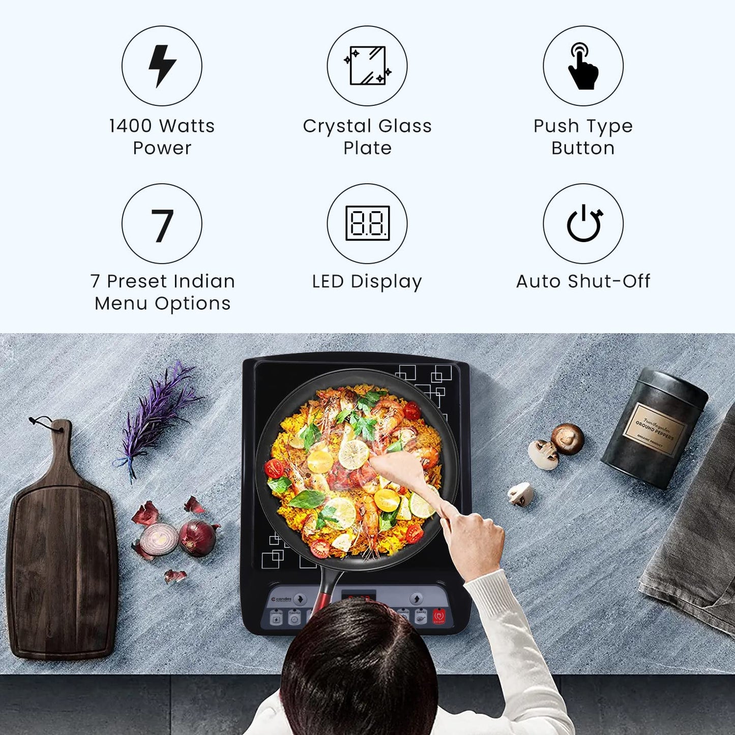 Candes induction cooktop - outdoor cooking solution