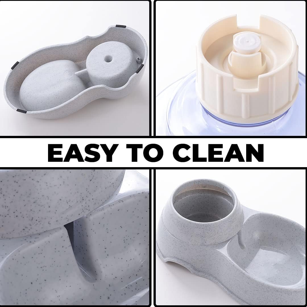 Kuber Industries Grey Dog Bowl - Refillable water feature