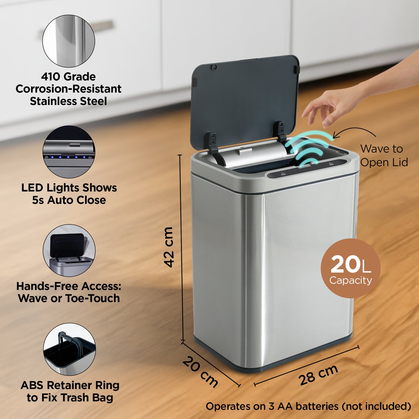 UMAI 20L Ozone Sanitizing Dustbin - Bedroom waste management