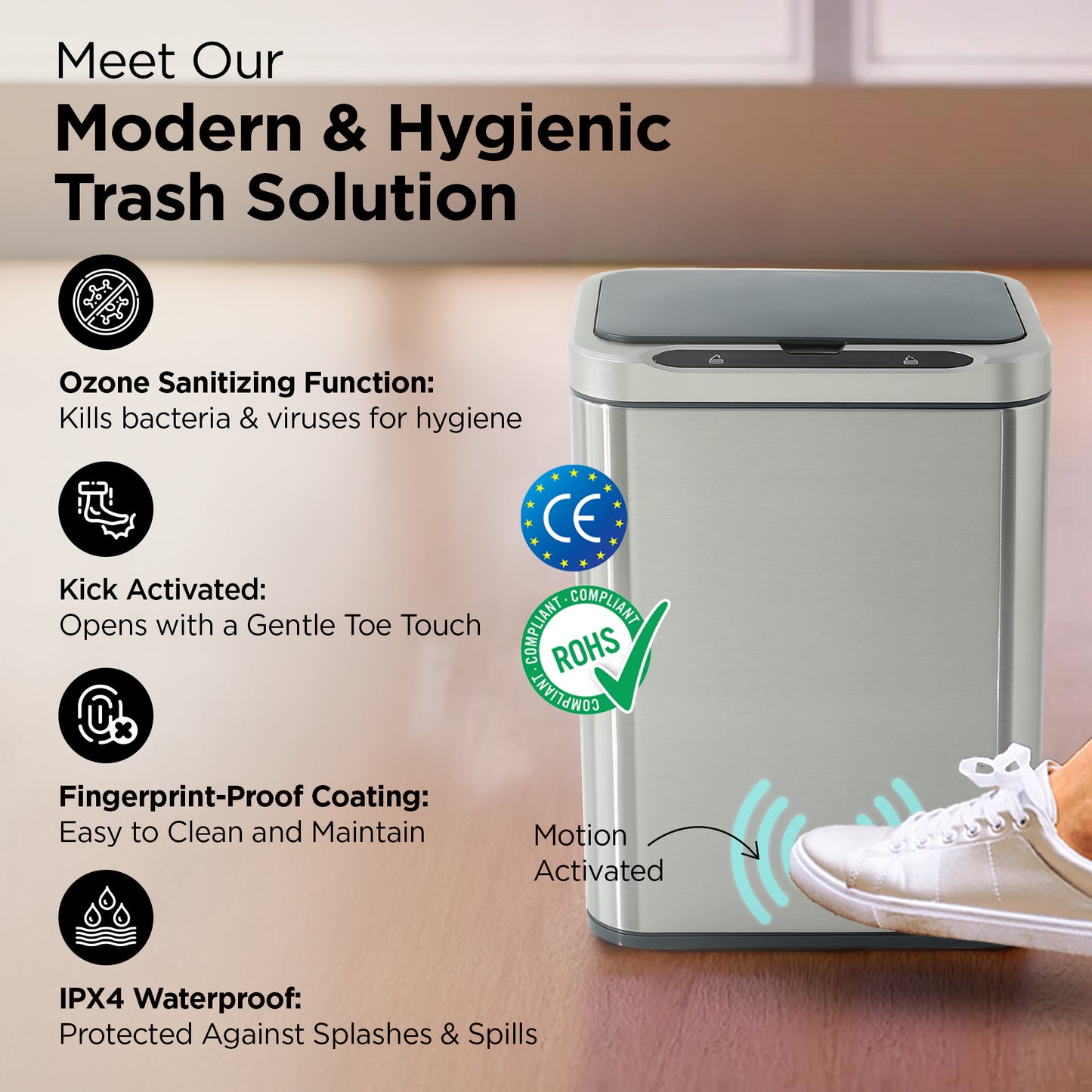 UMAI automatic dustbin - sleek design for bedrooms