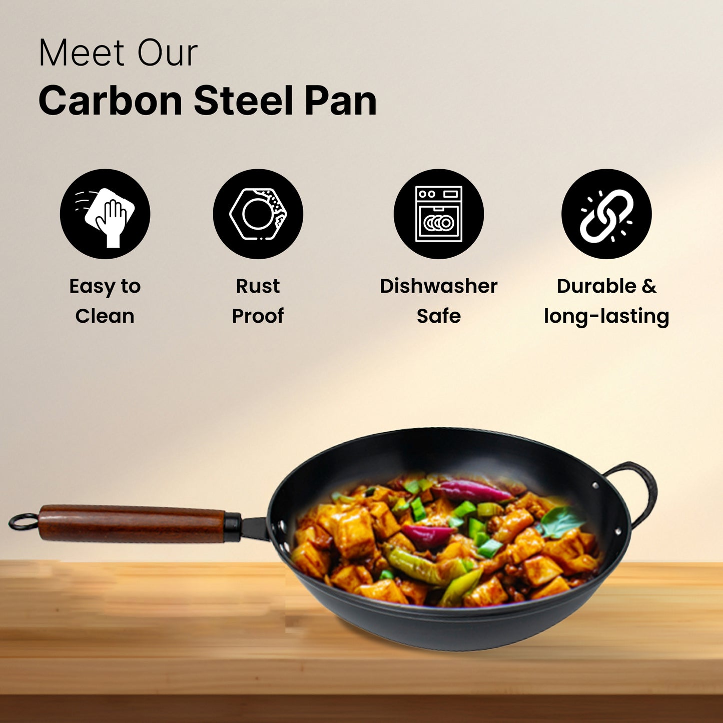 Healthy cooking with UMAI Carbon Steel Wok - non-toxic material