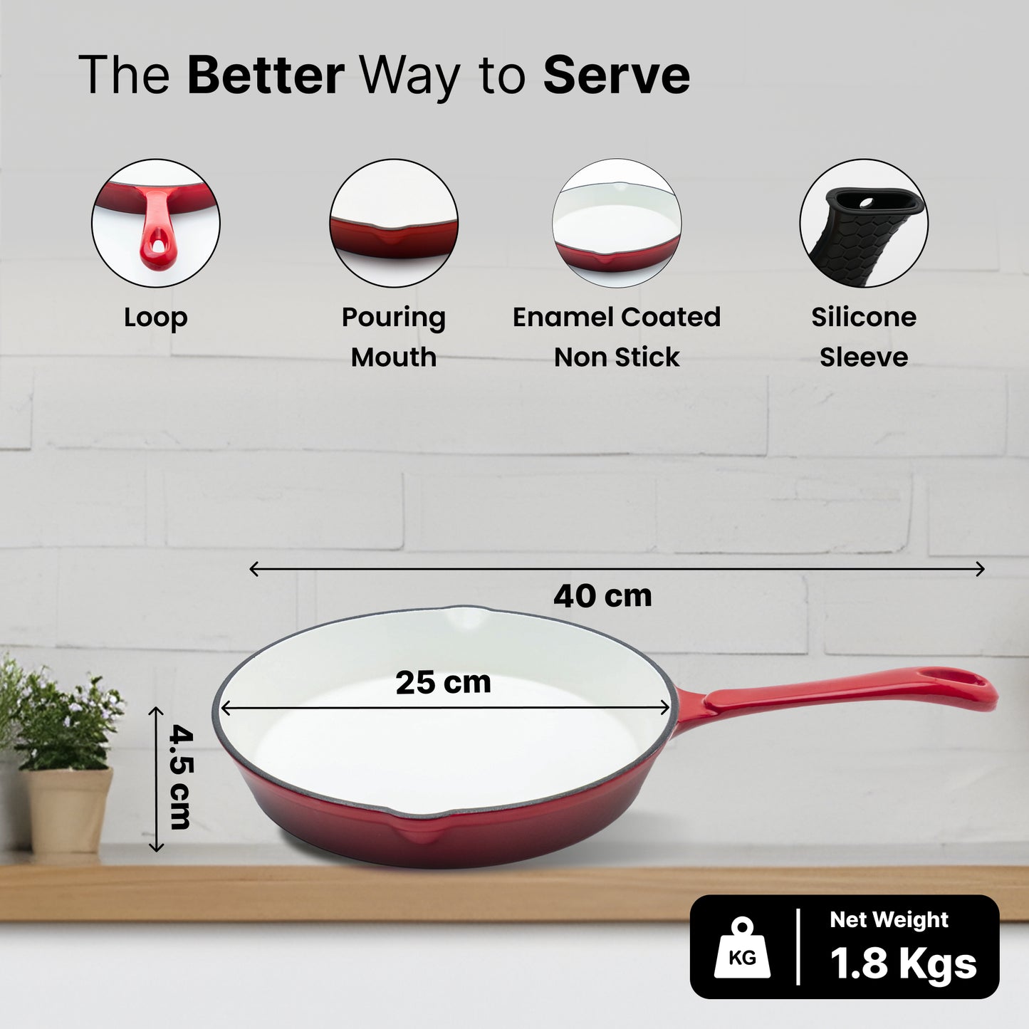 The Better Home non-stick cast iron skillet - Easy cleanup