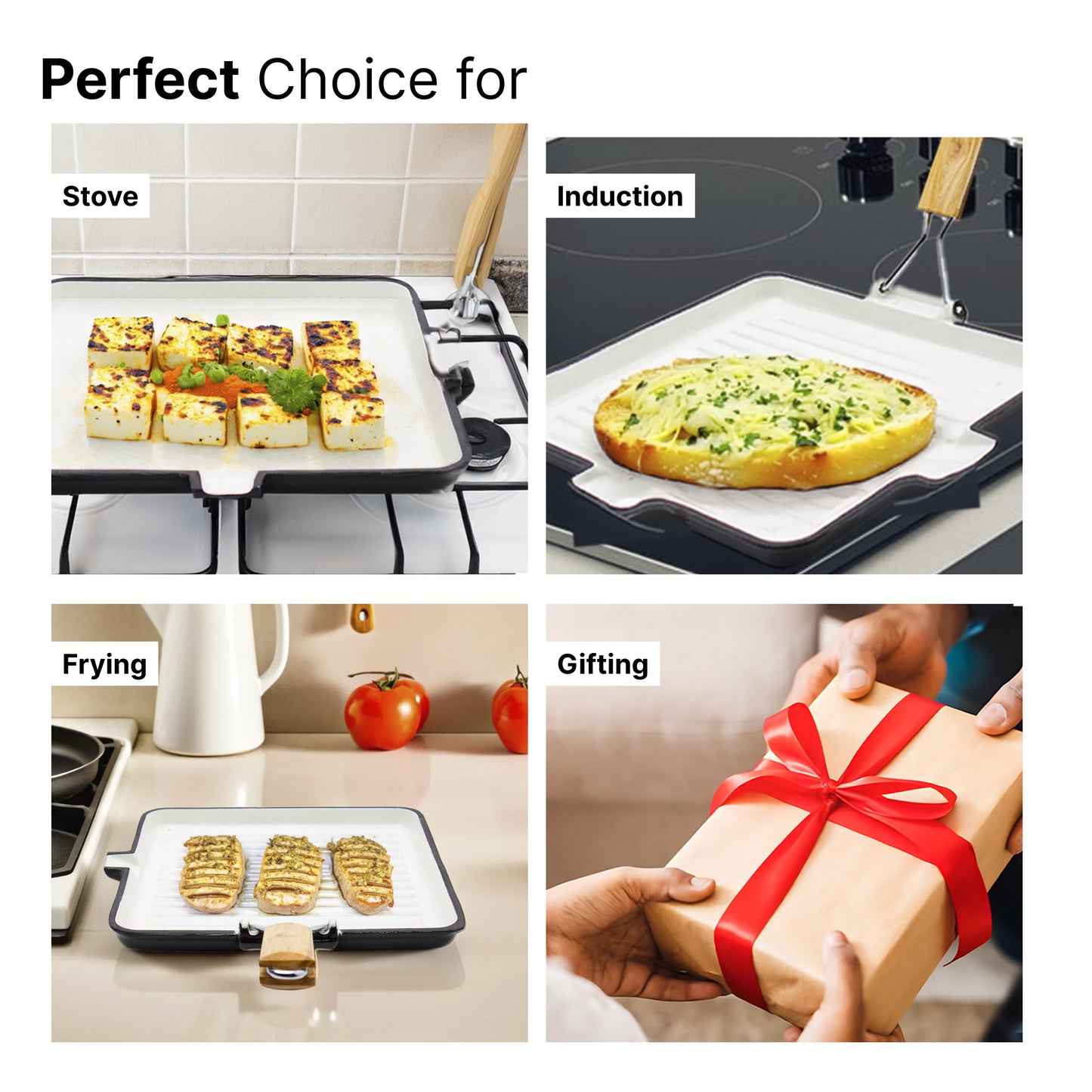 The Better Home enamel coated grill pan - great for induction cooking
