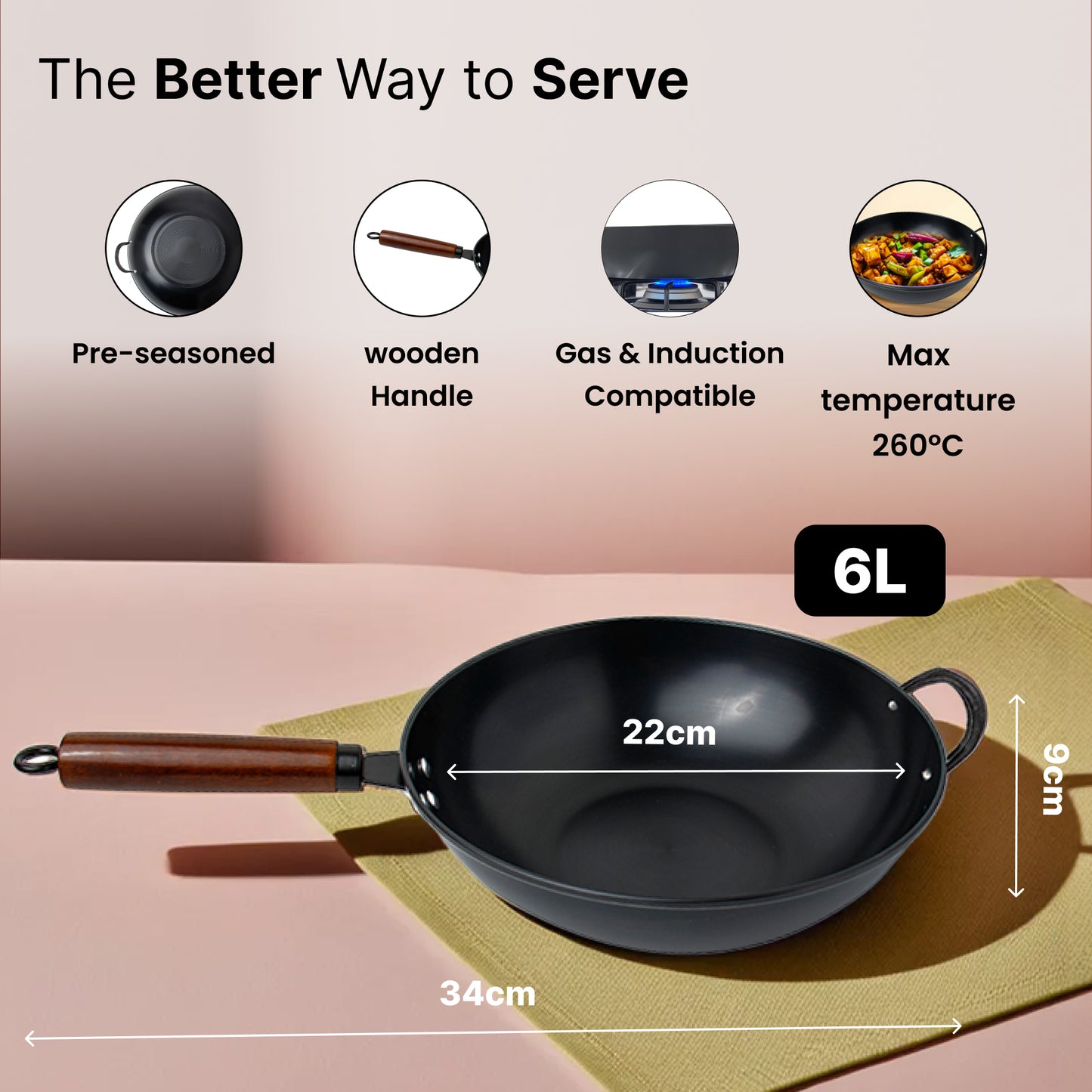 UMAI Carbon Steel Wok - versatile cooking at home