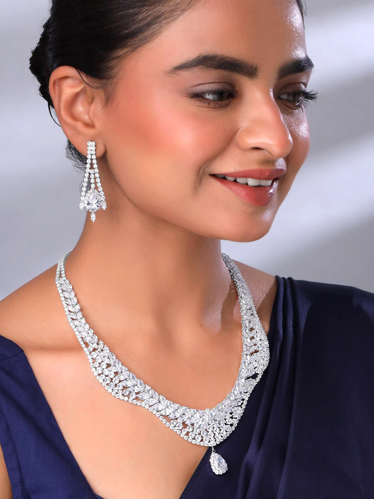 Yellow Chimes jewellery set - Stunning cubic zircon earrings