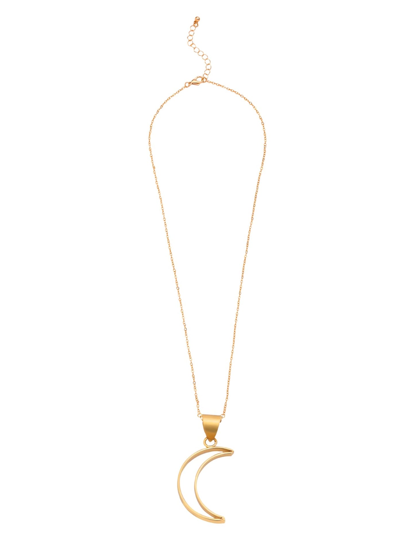 Yellow Chimes moon shaped pendant necklace - elegant jewelry gift