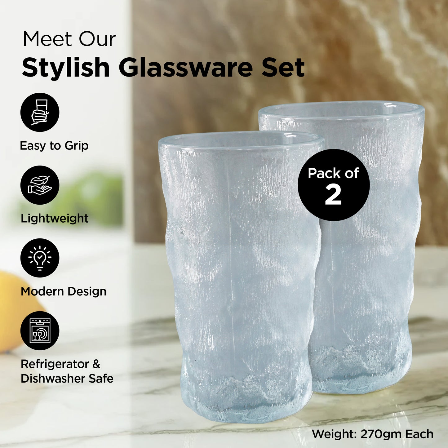 UMAI beverage glasses - dishwasher safe for easy cleaning