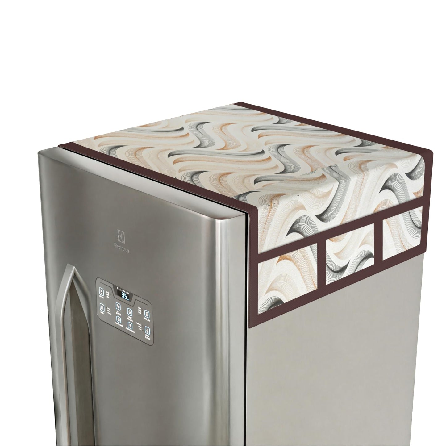 Kuber Industries fridge top cover - Elegant wave design