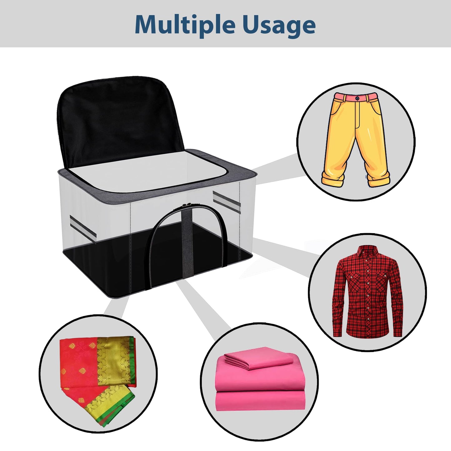 Kuber Industries transparent storage box - wardrobe organization