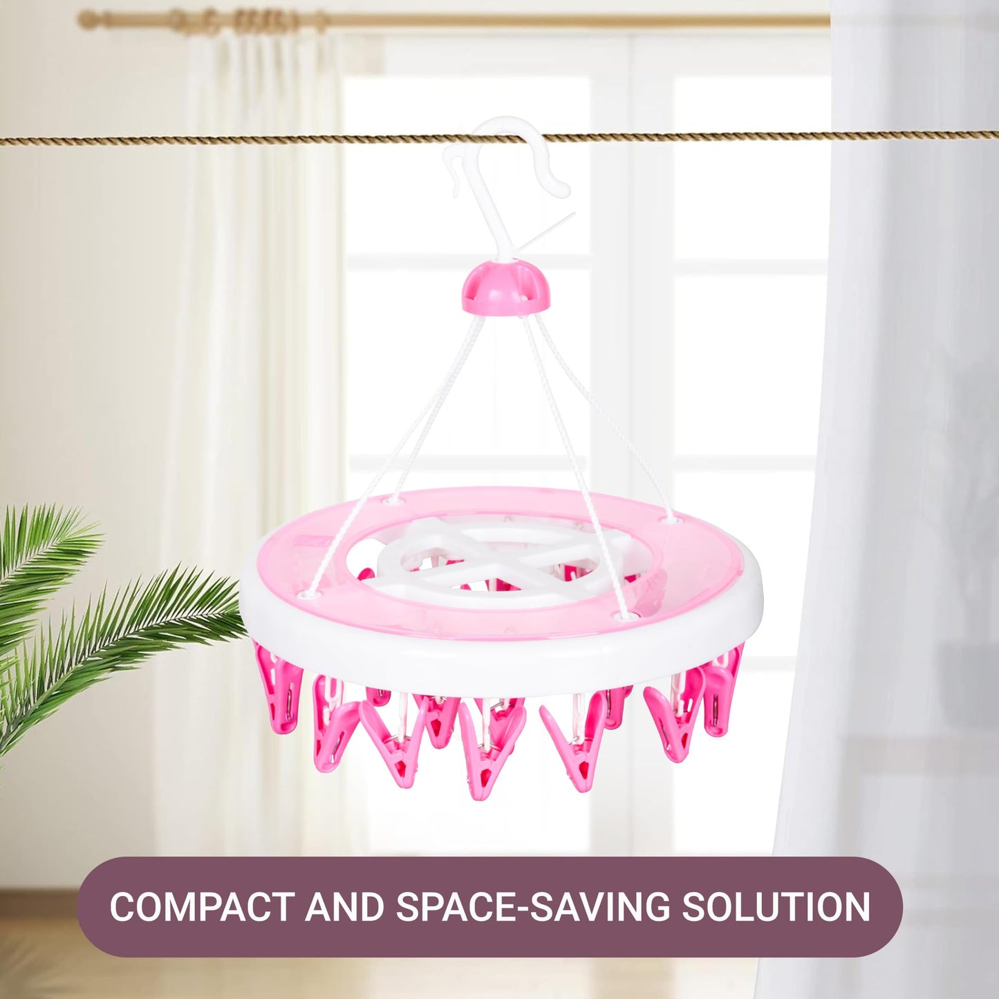 Kuber Industries transparent pink hanger - hanging heavy towels