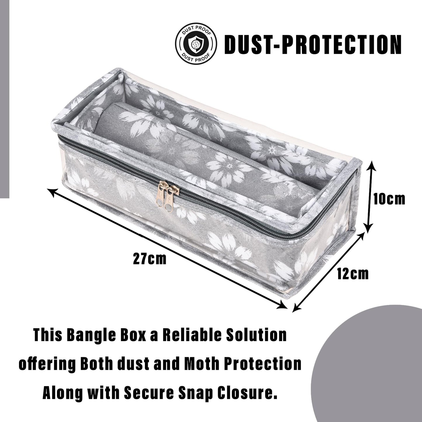 Kuber Single Rod Bangle Box - Stunning quilted design