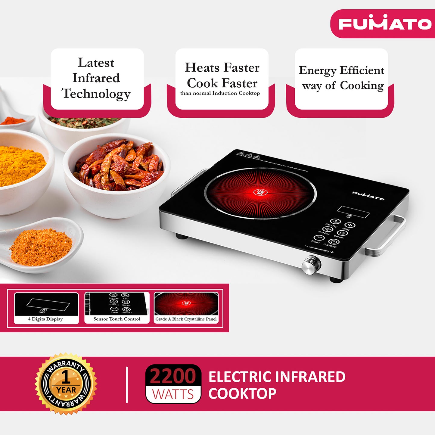 FUMATO cooktop - Versatile grill feature at home
