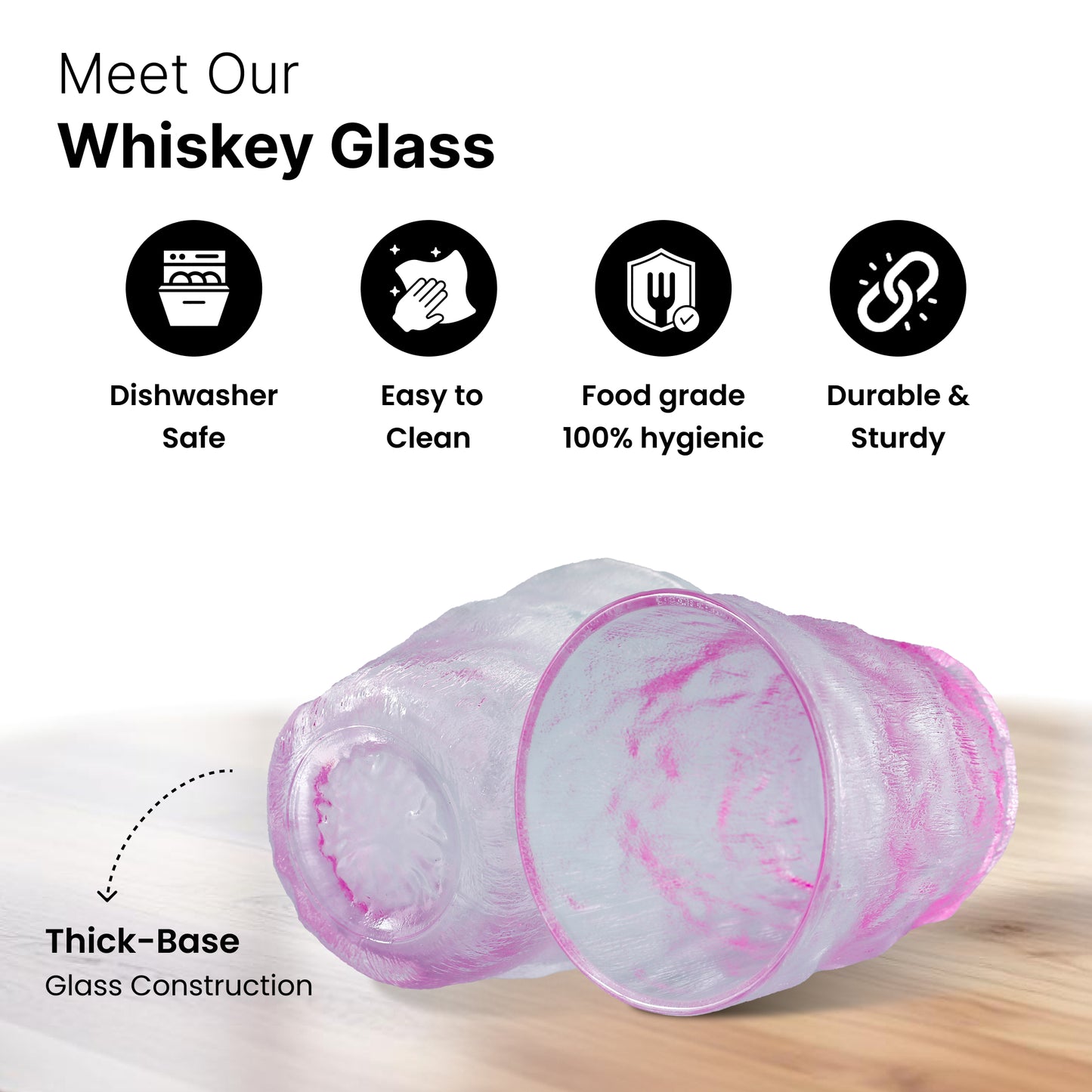 UMAI purple whiskey glasses - heavy bottom design