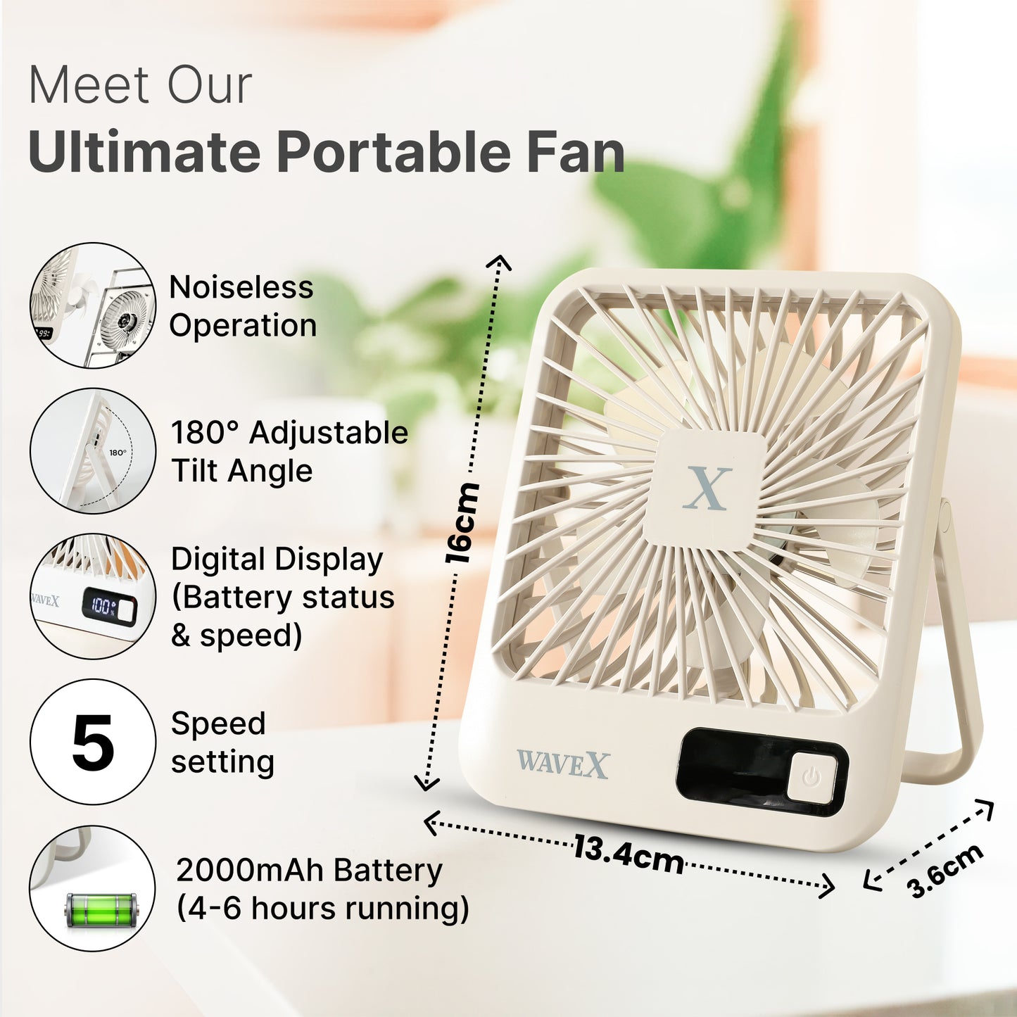 UMAI mini fan - quiet operation