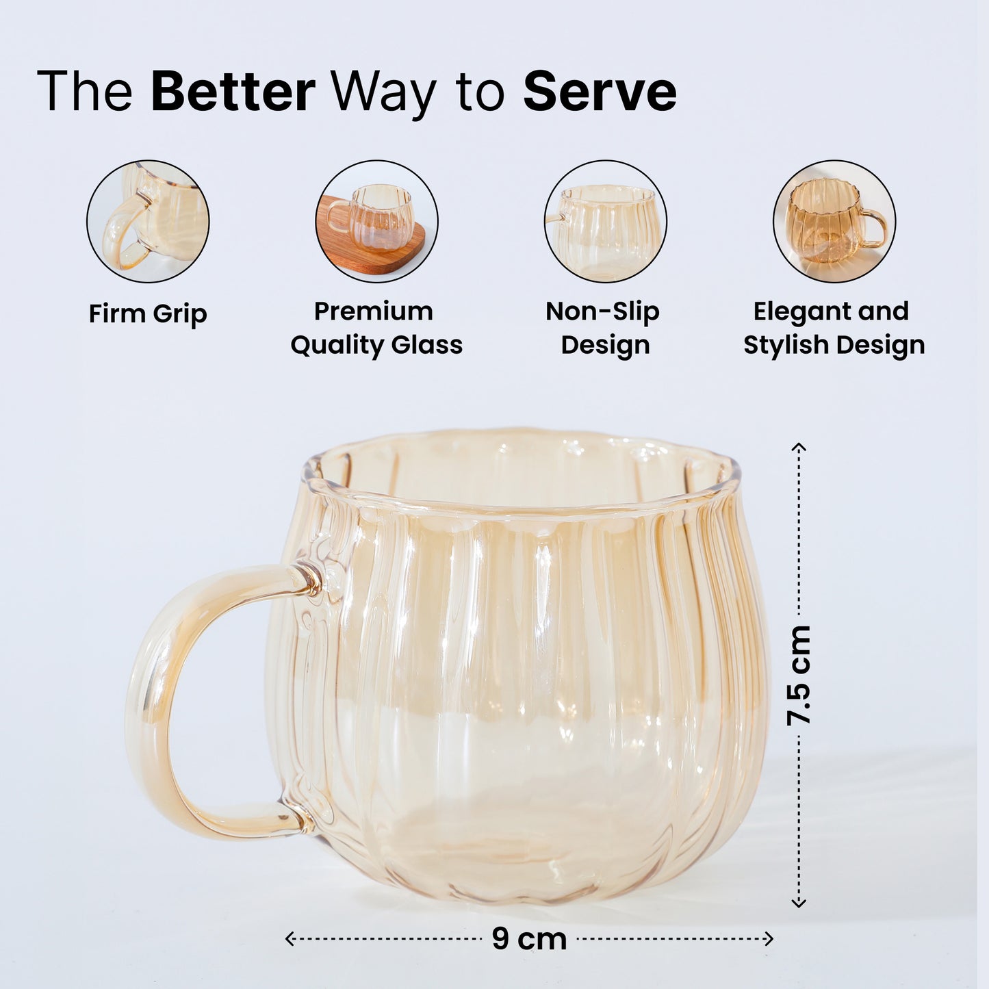 The Better Home 300ml glass mug - Ideal anniversary gift