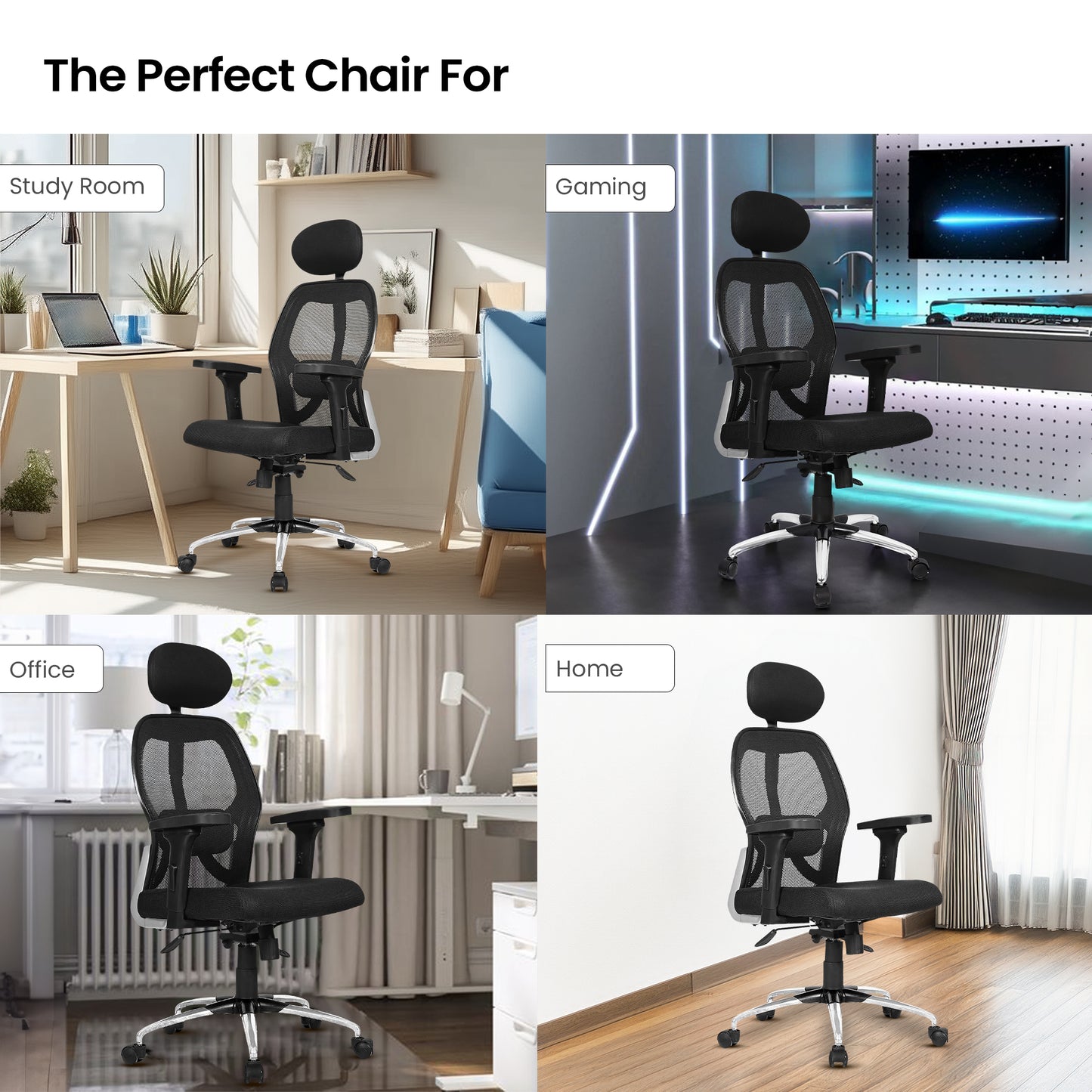 SAVYA HOME Apollo Chair - Adjustable Headrest Feature