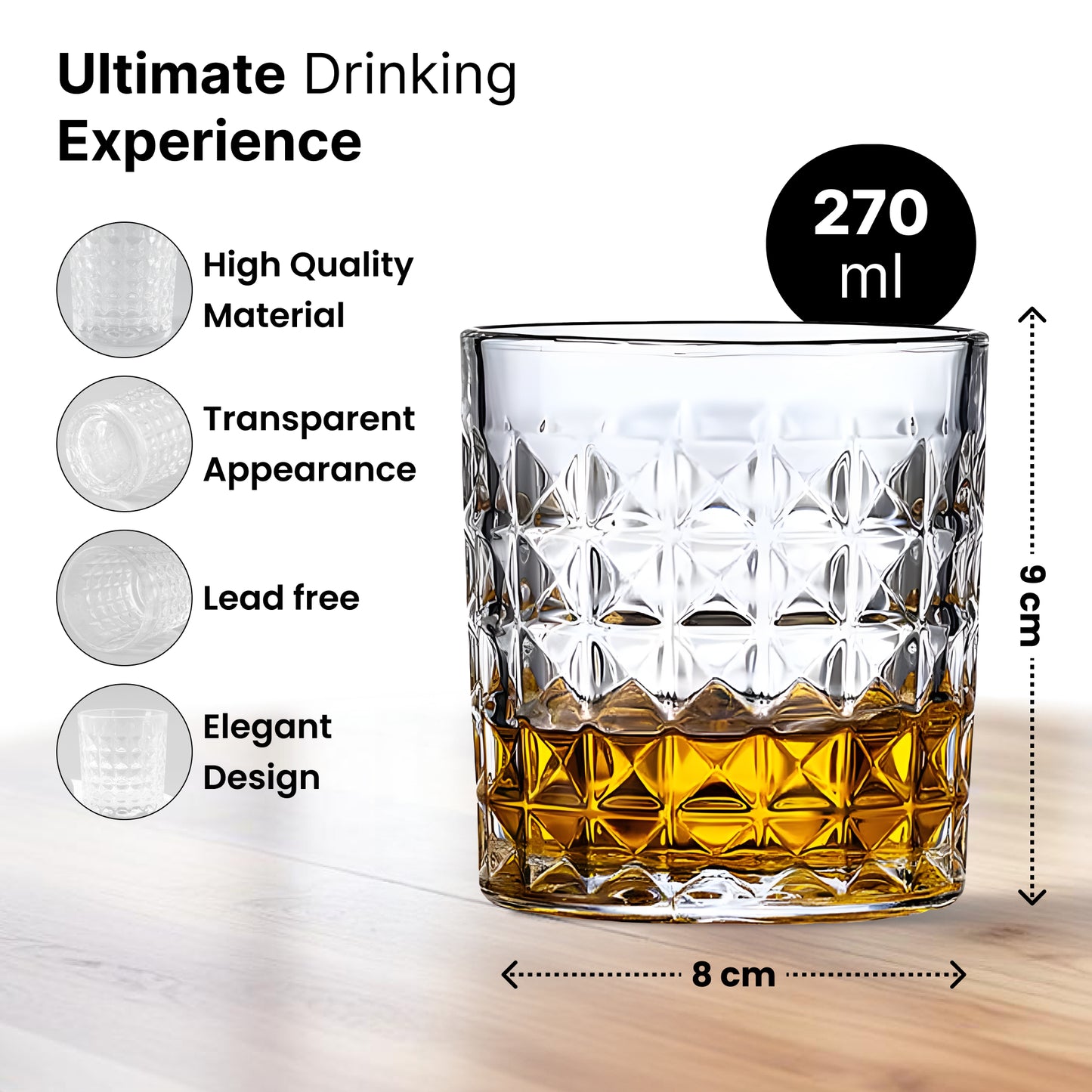 The Better Home heavy bottom whiskey glass set - Great for entertaining
