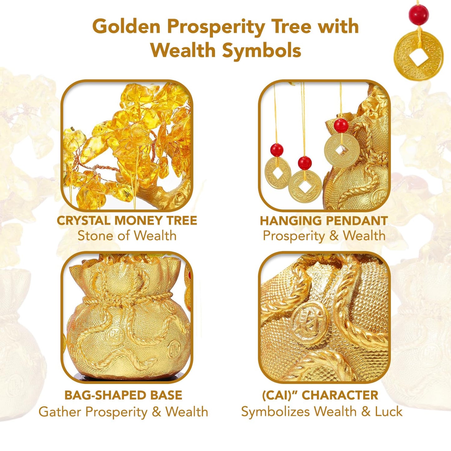 Ekhasa Citrine Crystals Tree - Elegant gift for housewarming