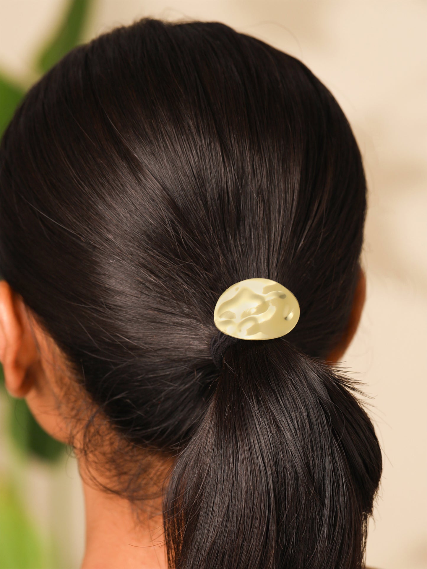 Yellow Chimes black and gold hair ties - durable for thick hair styling