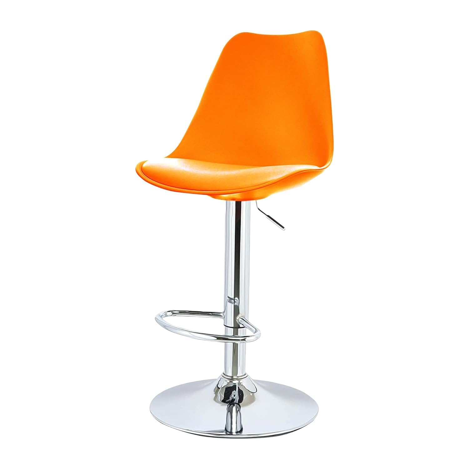 Buy Curvy Bar Stool Height Adjustable, 360° Swivel Orange The