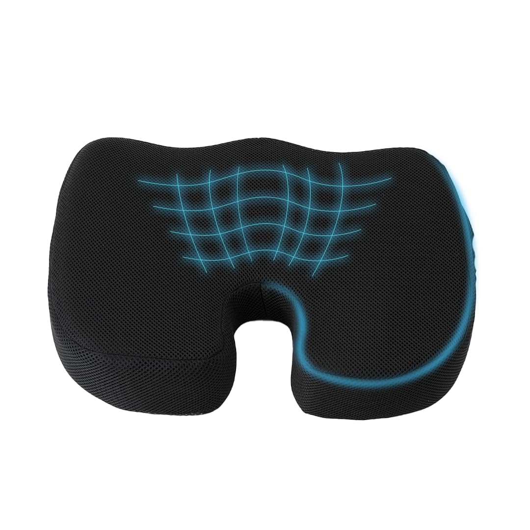 Buy Savya Home Seat Cushion Memory Foam & Cooling Gel Black The