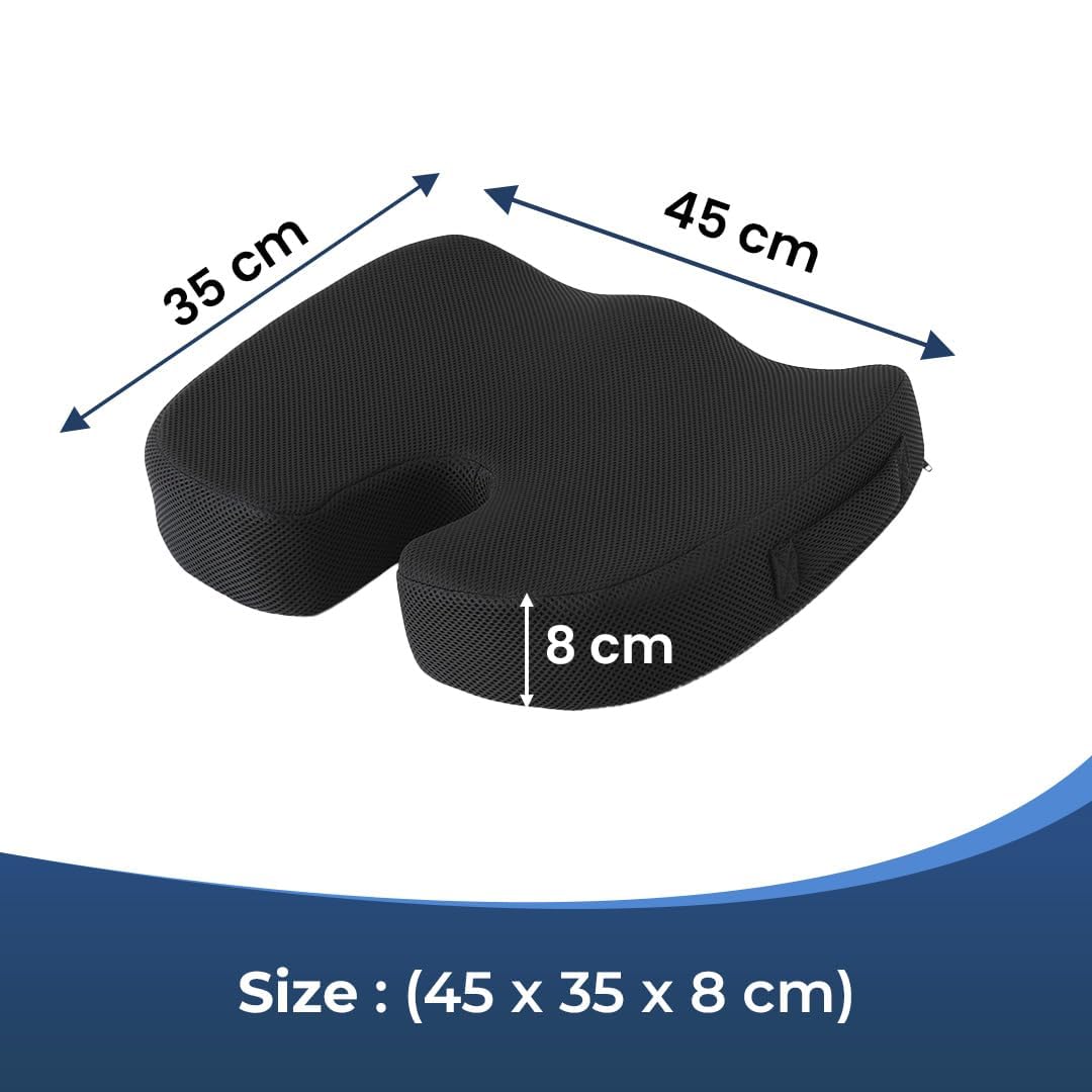 Buy Savya Home Seat Cushion Memory Foam & Cooling Gel Black The