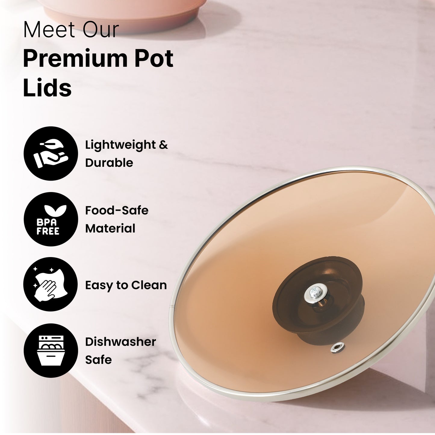 The Better Home Amber Lid - Dishwasher Safe Kitchenware