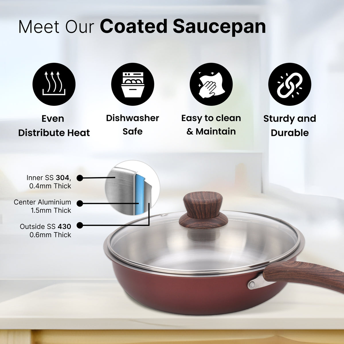 The Better Home Red Frying Pan - Stylish and functional kitchenware